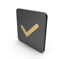 Check icon with Quad Border Black and Gold PNG & PSD Images