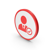 Icon Certified User / Profile Red PNG & PSD Images