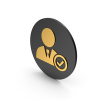 Certified User / Profile Gold Icon PNG & PSD Images