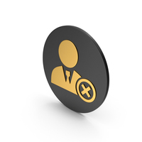 User / Avatar Remove Gold Icon PNG & PSD Images