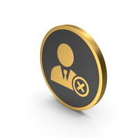 Gold Icon User / Avatar Remove PNG & PSD Images