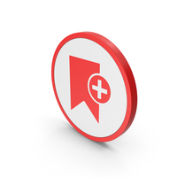 Icon Add Bookmark Red PNG & PSD Images