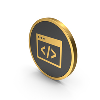 Gold Icon Coding PNG & PSD Images