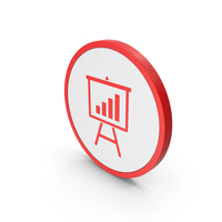 Icon Graph Presentation Board Red PNG & PSD Images