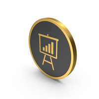 Gold Icon Graph Presentation Board PNG & PSD Images