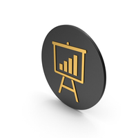 Presentation Board Graph Gold Icon PNG & PSD Images