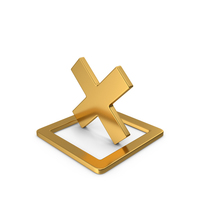 X Mark Gold PNG & PSD Images