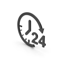 24 Hour Time Black Symbol PNG & PSD Images
