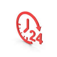 24 Hour Time Red Symbol PNG & PSD Images