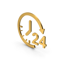 Symbol 24 Hour Time Gold PNG & PSD Images