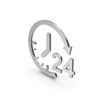 Symbol 24 Hour Time Silver PNG & PSD Images