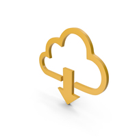 Cloud Download Yellow Symbol PNG & PSD Images