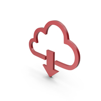 Red Cloud Download Symbol PNG & PSD Images