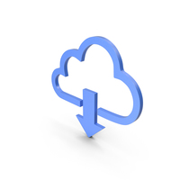 Cloud Download Blue Symbol PNG & PSD Images