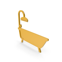 Bathtub Yellow Symbol PNG & PSD Images