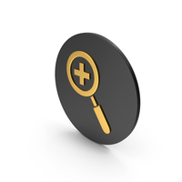 Zoom Plus Gold Icon PNG & PSD Images