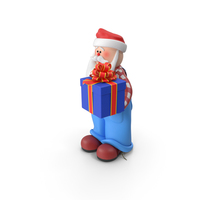 Santa Claus with Salopette Offering a Gift PNG & PSD Images