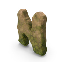 N Letter Mossy Rock PNG & PSD Images