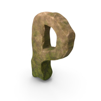 P Letter Mossy Rock PNG & PSD Images