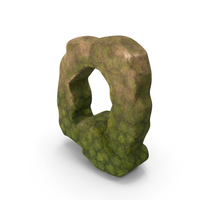 Q Letter Mossy Rock PNG & PSD Images