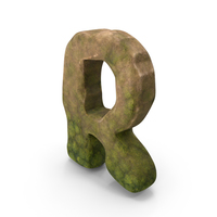 R Letter Mossy Rock PNG & PSD Images