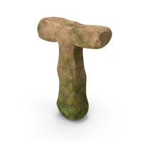 T Letter Mossy Rock PNG & PSD Images