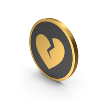 Gold Broken Heart Icon PNG & PSD Images