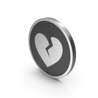 Silver Icon Broken Heart PNG & PSD Images