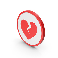 Icon Broken Heart Red PNG & PSD Images