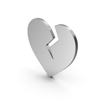 Broken Heart Silver PNG & PSD Images
