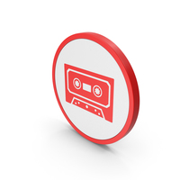 Icon Audio Cassette Red PNG & PSD Images