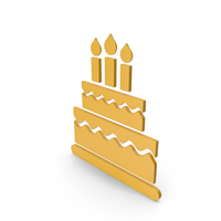 Birthday Cake Yellow Icon PNG & PSD Images