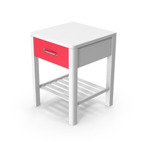 Bedside Table Red White PNG & PSD Images