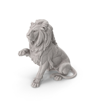 Raised Paw Lion Statue PNG & PSD Images