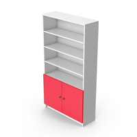 Bookcase Red White PNG & PSD Images