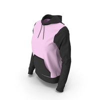 Pink And Black Female Fitted Hoodie PNG & PSD Images
