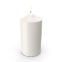 White Lit Dome Top Pillar Candle PNG & PSD Images