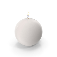 White Lit Spherical Candle PNG & PSD Images