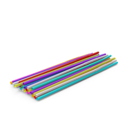 Pile of Multi Colored Drinking Straws PNG & PSD Images