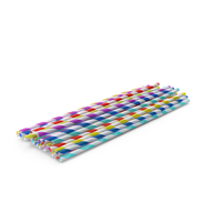 Pile of Multi Colored Drinking Straws Diagonal Stripes PNG & PSD Images
