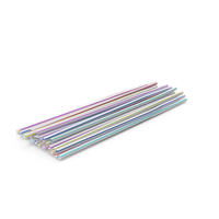 Pile of Multi Colored Striped Drinking Straws PNG & PSD Images