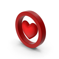 Red Heart in Circle PNG & PSD Images