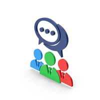 Symbol People Chatting / Talking Colored PNG & PSD Images