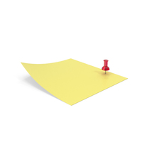 Yellow Sticky Notes With Push Pin PNG & PSD Images