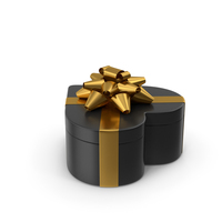 Heart Gift Box Black Gold PNG & PSD Images