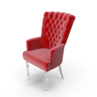 Armchair Red With Acrylic Legs PNG & PSD Images
