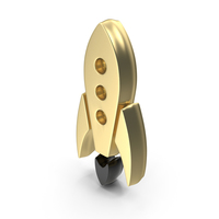 Rocket Missile V02 Gold PNG & PSD Images