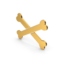 Crossed Bones Gold Symbol PNG & PSD Images