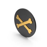Crossed Bones Gold Icon PNG & PSD Images