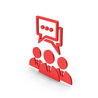People Chatting / Talking Red Symbol PNG & PSD Images